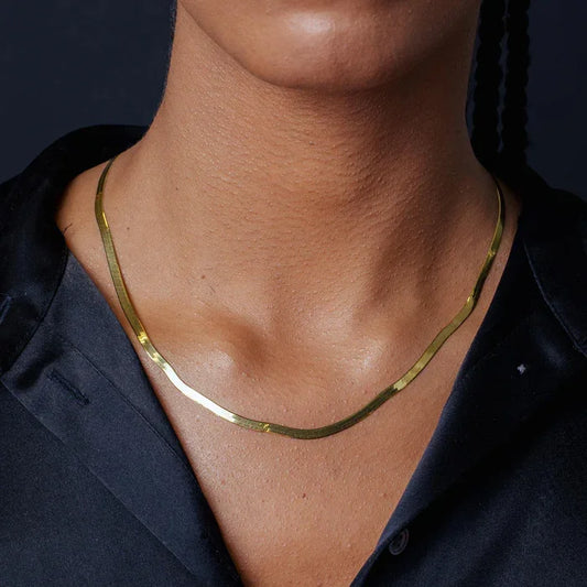 Gold Plated Sterling Silver Herring Bone 040 Chain 3.4mm, 925