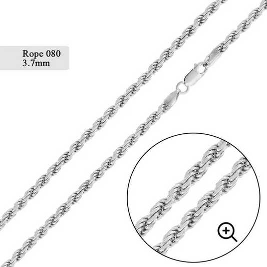 Sterling Silver Rope link Bracelet, 925