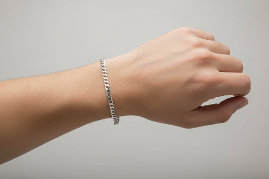 Sterling Silver Curb 100 Bracelet 3.9mm 8"