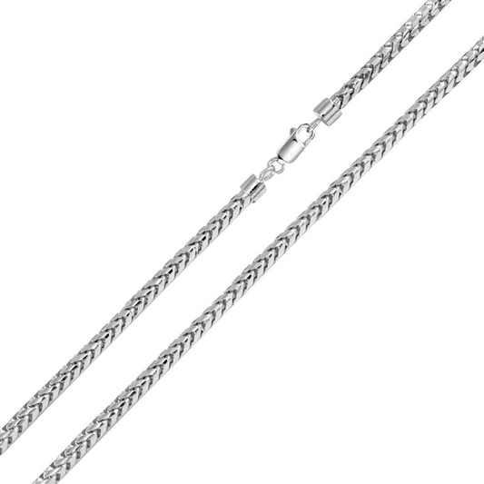 Silver 925 Rhodium Plated Round Franco Chain 3.2mm - 20 Inches