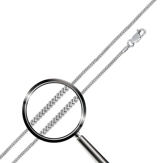 925 Sterling Silver Rhodium Plated Hollow Franco Chain 2.5mm, 20 inch