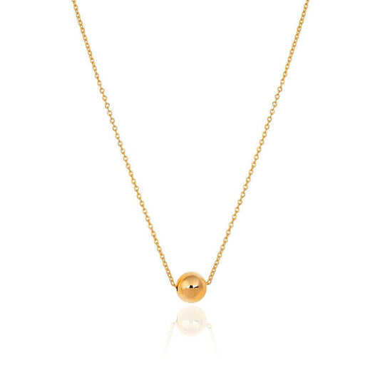 Yellow Gold Necklace with moving ball Chain Adjustable 15 to 17Inches 18k 1.79gr