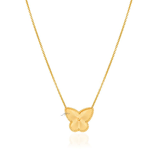 Yellow Gold Butterfly Necklace with Extension. 18k, 4.7gr, 18"