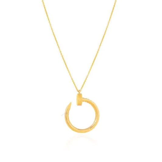 Yellow Gold Necklace with one open Nail , 18k, 3.6gr
