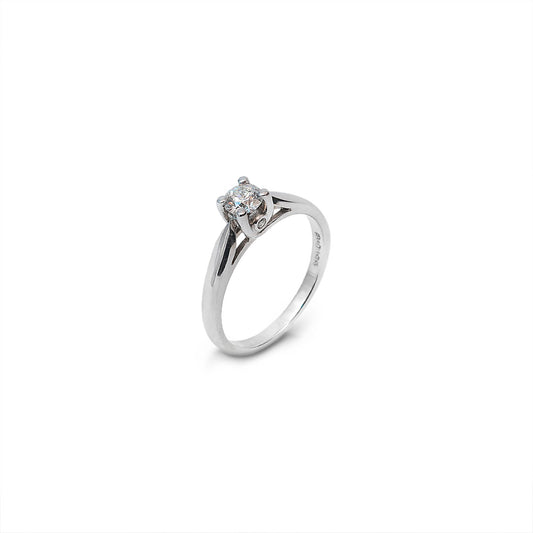 White Gold Certified Solitaire Round Diamond Engagement Ring. 0.34ct VS1-2 HI 14k Canadian Diamond: 30104683C
