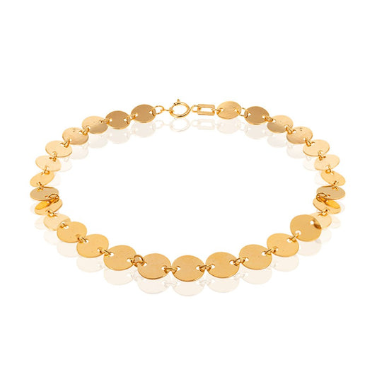 Yellow Gold Bracelet with Multiple Circle Charms 18k 5.18gr