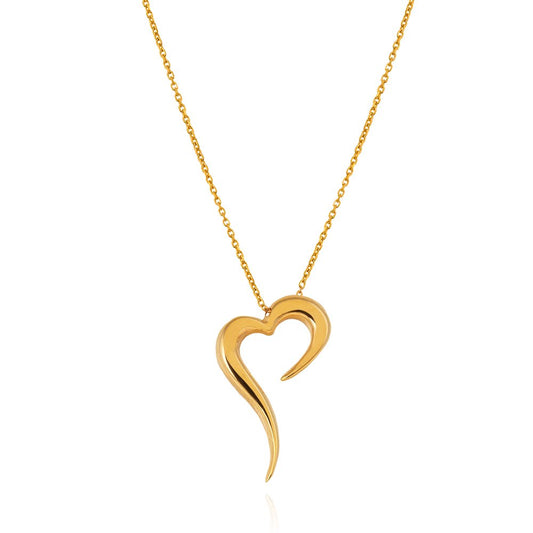 Yellow Gold Open Heart Necklace 18k 5.48gr