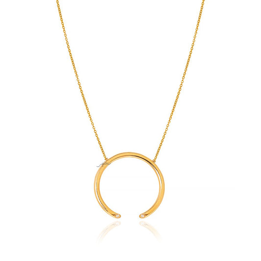 Yellow Gold Open Circle Necklace 18k 2.77gr