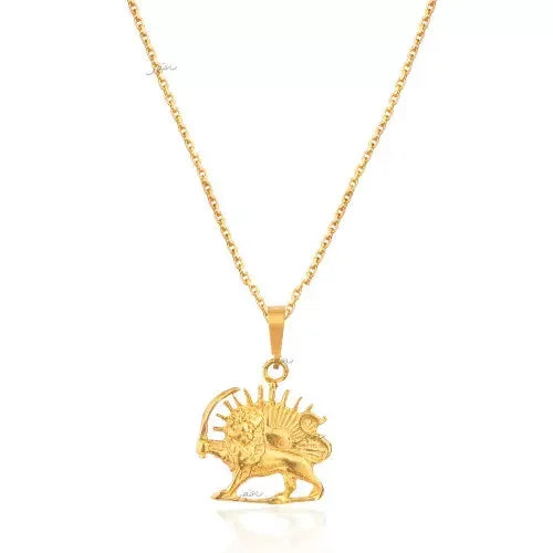 Yellow Gold Lion & Sun (Shir-o-Khorshid) Pendant. 18k ,1.55gr