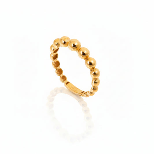 18K Yellow Gold Small Balls Ring