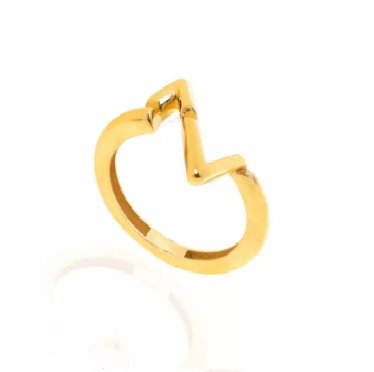 Yellow Gold Ring Heart Beat design 18k  1.93gr