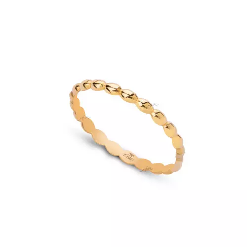 Yellow Gold beaded Ring, 18k
