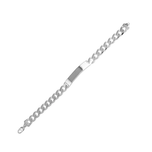 Sterling Silver Engravable ID Curb Bracelet
