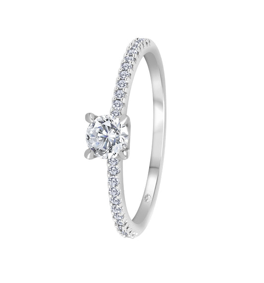 18K White Gold Solitaire Ring with Certified Canadian Diamond TDW: 0.31ct