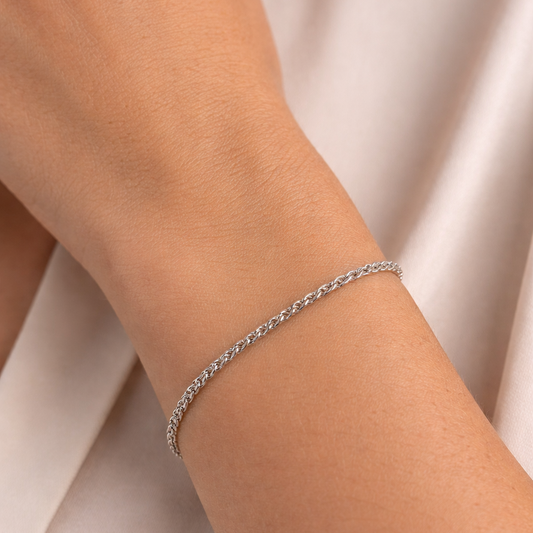 925 Sterling Silver Rope Chain Bracelet
