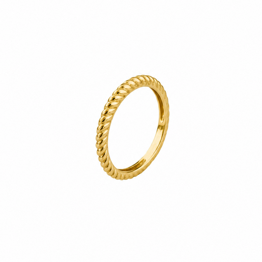 18k Yellow Gold Rope Style Stackable Ring