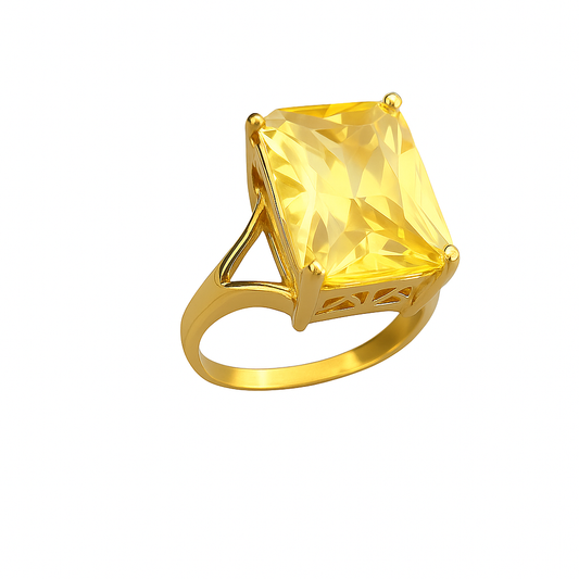 Yellow Gold Citrine Ring. 18k, Citrine: 6.5ct