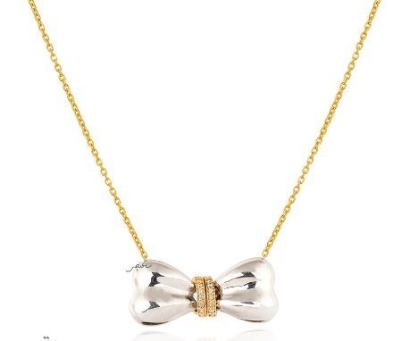 Neklace with white gold Bow 16 to 18 Inches 18k 6.5gr