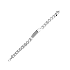 Sterling Silver Engravable ID Curb Bracelet