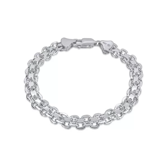 Sterling Silver Double Link Bracelet.