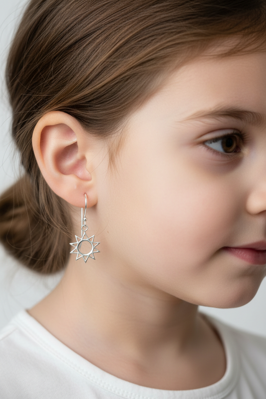 Silver Sun Earrings. 925