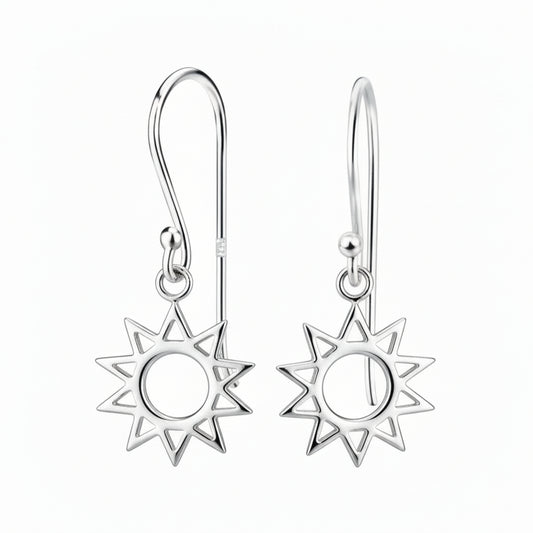 Silver Sun Earrings. 925