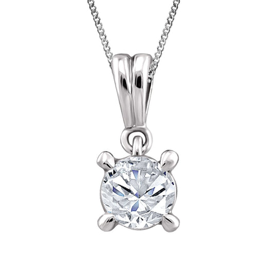 Fire and Ice Canadian Diamond Solitaire Necklace, 14k, 0.24ct, I1, G-I