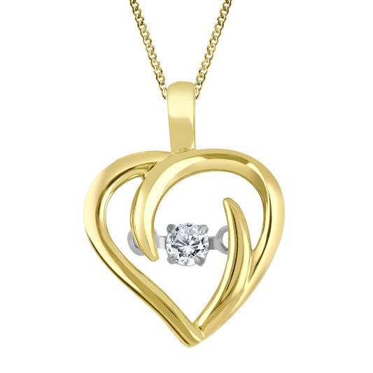 Fire and Ice Canadian Diamond Heart Necklace, 14k, 0.057ct , I1, G-I
