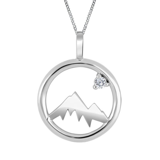 Fire and Ice Canadian Diamond Rock Mountain Pendent, 14k, 0.026ct, I1, GI