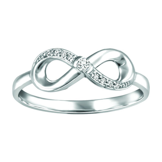 Fire and Ice Canadian Diamond Infinity Ring, TDW: 0.038ct, I1, G-I