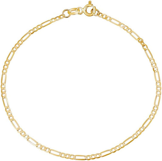 Yellow Gold Figaro Bracelet, 18k, 1.91gr