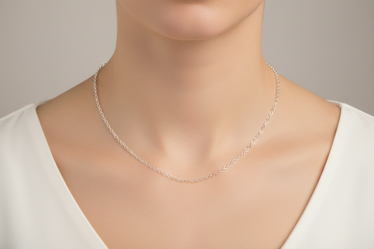 Sterling Silver Thin Rolo Chain 18"
