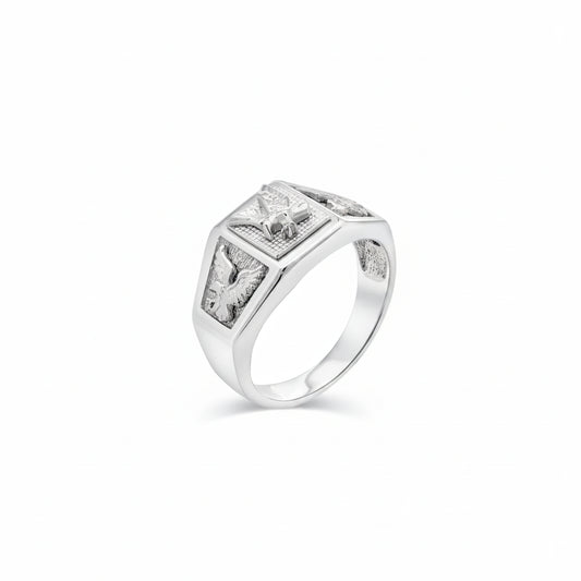 925 Sterling Silver Rhodium Plated American Eagle Ring