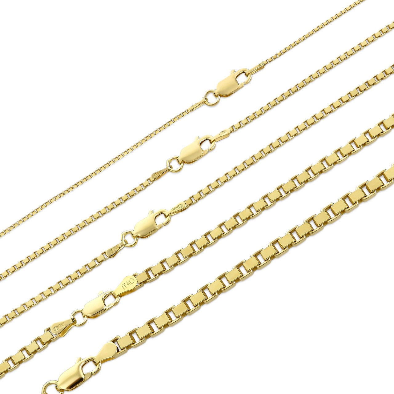 Yellow Gold Box Chain, 18k, 18 Inches – Golden Star Jewellery