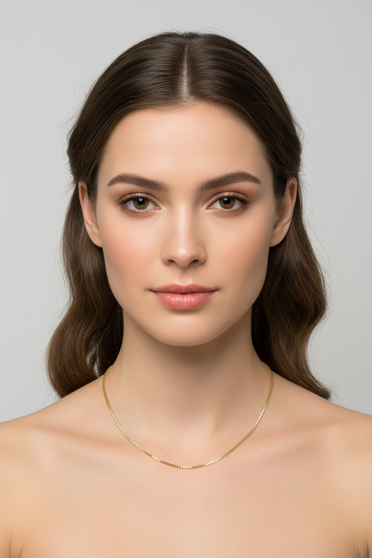 Yellow Gold Box Chain, 18k, 18 Inches