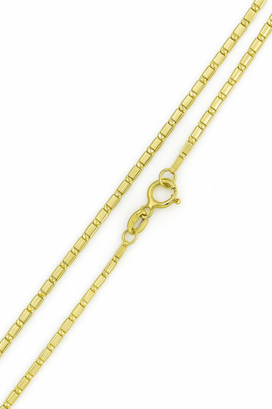 Yellow Gold Bar Style Chain. 14k, 3.4gr, 16"