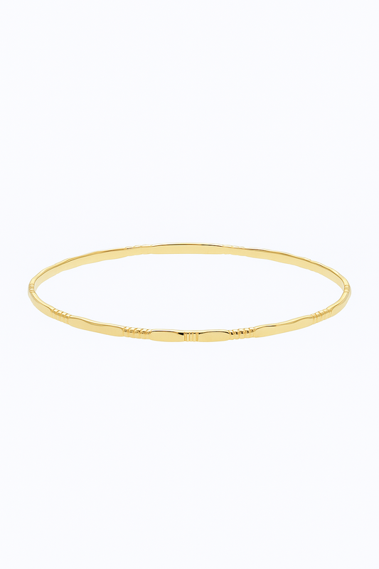 Yellow Gold Thin Textured Bangle, 18k. 4.5 gr, size 55