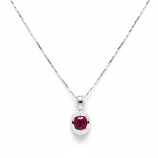 10K White Gold Ruby Pendant Necklace, R: 0.31ct