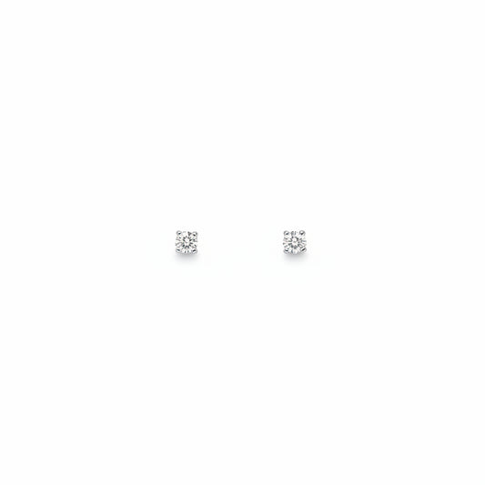 14k White Gold Diamond Stud Earrings, TDW:0.08ct SI I