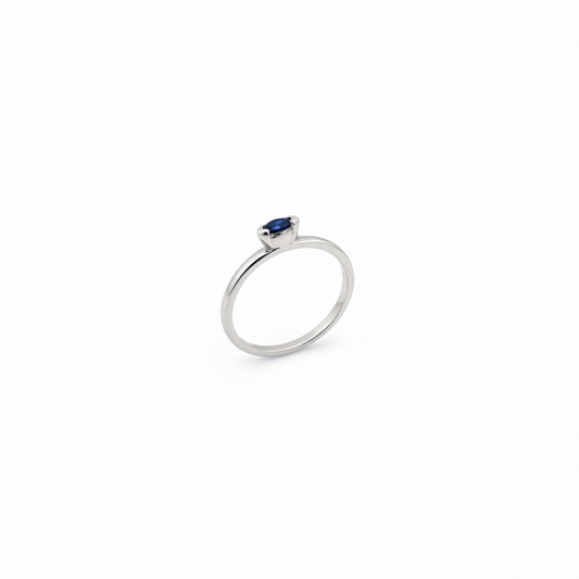 10K White Gold Marquise Cut Sapphire Ring