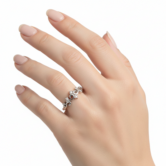 925 Sterling Silver Swirl Vine Ring