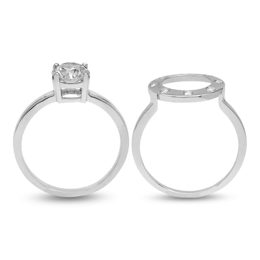 White Gold Halo Diamond Ring Setting Set. Centre: 1.1ct, SI1, F, 14k TDW:1.24ct