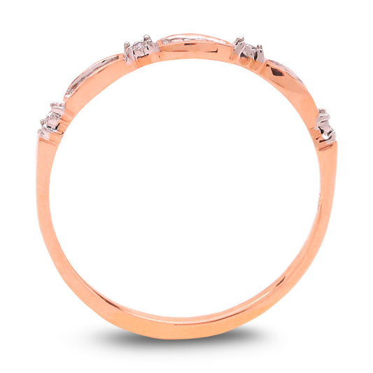 Slim Rose Gold Band with Baguette and Round Diamonds, TDW: 0.2ct