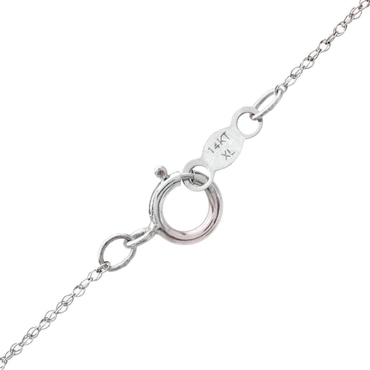 White Gold Diamond Butterfly Shape Necklace. 14k, TDW: 0.88ct