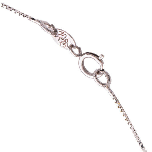 White Gold Two-Keys Double Sides Diamond Necklace. TDW: 0.2ct, 18k