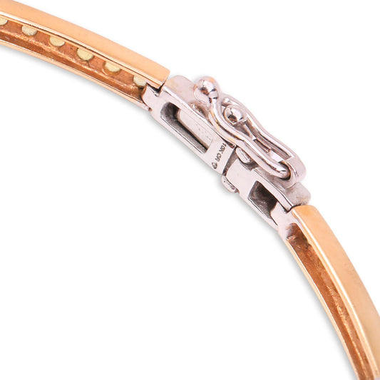 Two- Tones  Elegance Bracelet, setting with 49 Natural Yellow Diamonds, TDW: 0.49ct, 10k