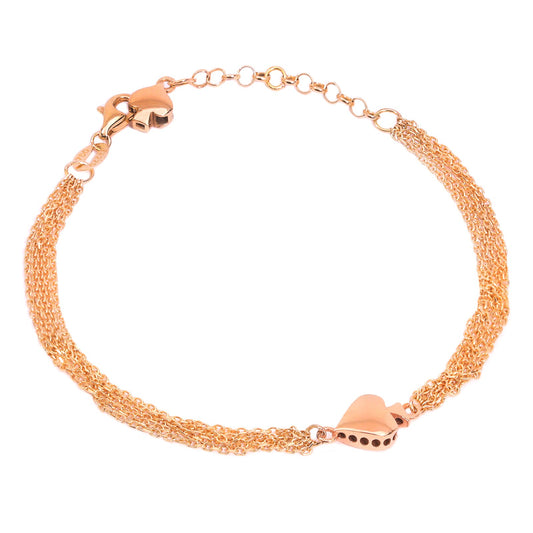 Yellow Gold Multiple Chain Spades Bracelet With Extensions. 18k, 3.5gr,  7 1/2"