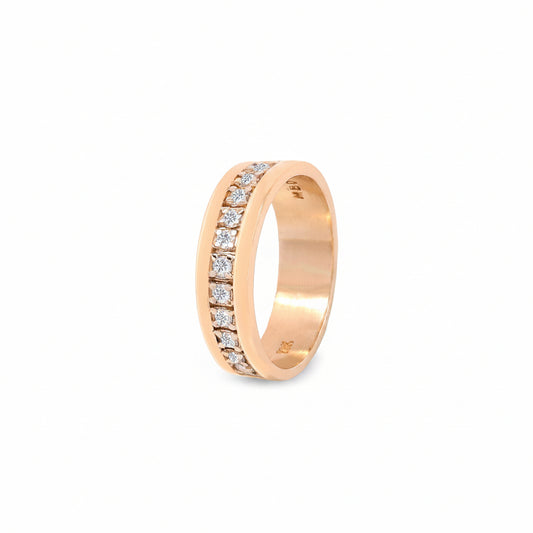 14K Yellow Gold 11 Diamonds Channel Setting Ring TDW: 0.33ct