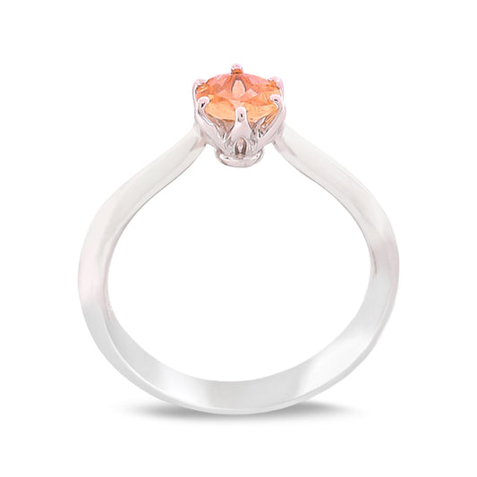 White gold Solitaire Morganite Ring, 18k, M:0.3ct, 2.39gr