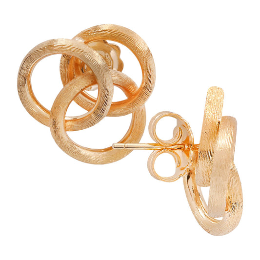 Yellow Gold Triple Interlocking Hoop Earrings, 18k, 3.8gr